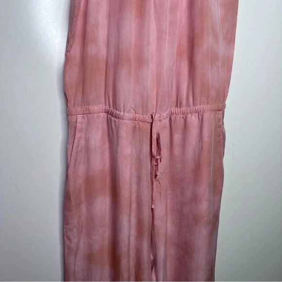 Cloth & Stone Anthropologie Day Tripper Peachy Pink Tie Dye Cropped Jumpsuit S - Picture 5 of 12